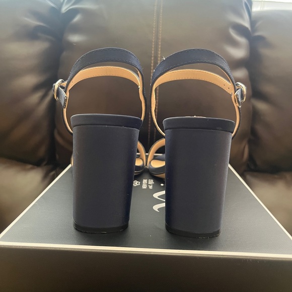 Nina Women's Haven Block Heel Dress Sandals – Size 8 1/2 M - Navy - Picture 2 of 8